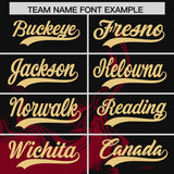 Custom Black Crimson Personalized Ink Pattern Authentic Baseball Jersey