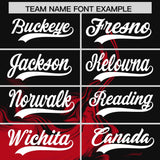 Custom Black Red Personalized Ink Pattern Authentic Baseball Jersey