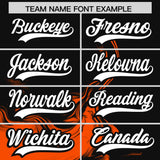 Custom Black Orange Personalized Ink Pattern Authentic Baseball Jersey