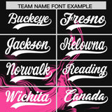 Custom Black Pink Personalized Ink Pattern Authentic Baseball Jersey