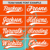Custom Orange Bright Green Personalized Ink Pattern Authentic Baseball Jersey