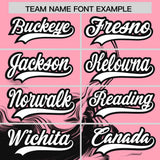 Custom Light Pink Black Personalized Ink Pattern Authentic Baseball Jersey