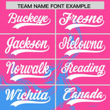 Custom Pink Powder Blue Personalized Ink Pattern Authentic Baseball Jersey
