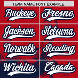Custom Red Navy Personalized Ink Pattern Authentic Baseball Jersey