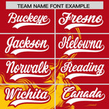 Custom Red Gold Personalized Ink Pattern Authentic Baseball Jersey
