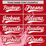 Custom Red Light Pink Personalized Ink Pattern Authentic Baseball Jersey