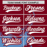 Custom Crimson Powder Blue Personalized Ink Pattern Authentic Baseball Jersey