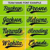 Custom Neon Green Gold Personalized Ink Pattern Authentic Baseball Jersey