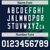 Custom Kelly Green Navy Personalized Ink Pattern Authentic Baseball Jersey