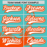 Custom Bright Green Orange Personalized Ink Pattern Authentic Baseball Jersey