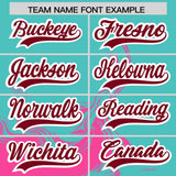 Custom Bright Green Pink Personalized Ink Pattern Authentic Baseball Jersey
