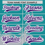 Custom Aqua Gray Personalized Ink Pattern Authentic Baseball Jersey