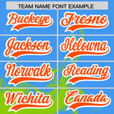Custom Powder Blue Neon Green Personalized Ink Pattern Authentic Baseball Jersey
