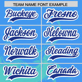 Custom Powder Blue Bright Green Personalized Ink Pattern Authentic Baseball Jersey