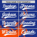 Custom Royal Orange Personalized Ink Pattern Authentic Baseball Jersey