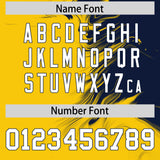 Custom Navy Gold Personalized Ink Pattern Authentic Baseball Jersey