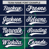 Custom Navy Kelly Green Personalized Ink Pattern Authentic Baseball Jersey