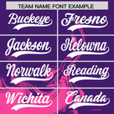 Custom Purple Pink Personalized Ink Pattern Authentic Baseball Jersey