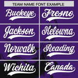 Custom Purple Black Personalized Ink Pattern Authentic Baseball Jersey