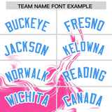 Custom White Pink Personalized Ink Pattern Authentic Baseball Jersey