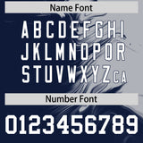 Custom Gray Navy Personalized Ink Pattern Authentic Baseball Jersey