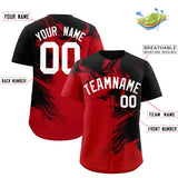Custom Black Red Personalized Ink Pattern Authentic Baseball Jersey