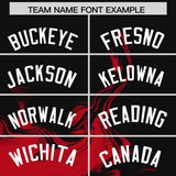 Custom Black Red Personalized Ink Pattern Authentic Baseball Jersey