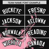 Custom Black Light Pink Personalized Ink Pattern Authentic Baseball Jersey