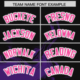 Custom Black Purple Personalized Ink Pattern Authentic Baseball Jersey