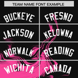Custom Black Pink Personalized Ink Pattern Authentic Baseball Jersey