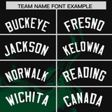 Custom Black Green Personalized Ink Pattern Authentic Baseball Jersey