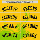 Custom Gold Neon Green Personalized Ink Pattern Authentic Baseball Jersey