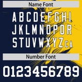 Custom Gold Navy Personalized Ink Pattern Authentic Baseball Jersey