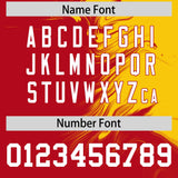 Custom Gold Red Personalized Ink Pattern Authentic Baseball Jersey