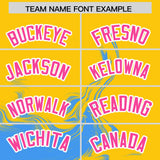 Custom Gold Powder Blue Personalized Ink Pattern Authentic Baseball Jersey