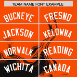 Custom Orange Black Personalized Ink Pattern Authentic Baseball Jersey