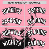 Custom Light Pink Black Personalized Ink Pattern Authentic Baseball Jersey