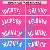 Custom Pink Powder Blue Personalized Ink Pattern Authentic Baseball Jersey