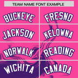 Custom Pink Purple Personalized Ink Pattern Authentic Baseball Jersey