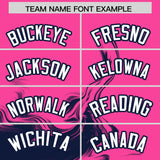 Custom Pink Navy Personalized Ink Pattern Authentic Baseball Jersey