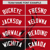 Custom Red Black Personalized Ink Pattern Authentic Baseball Jersey