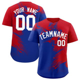 Custom Red Royal Personalized Ink Pattern Authentic Baseball Jersey