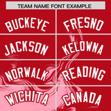 Custom Red Light Pink Personalized Ink Pattern Authentic Baseball Jersey