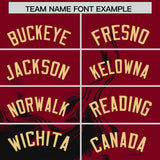 Custom Crimson Black Personalized Ink Pattern Authentic Baseball Jersey