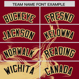 Custom Crimson Khaki Personalized Ink Pattern Authentic Baseball Jersey