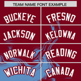 Custom Crimson Powder Blue Personalized Ink Pattern Authentic Baseball Jersey