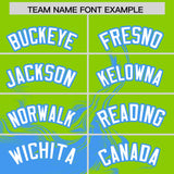 Custom Neon Green Powder Blue Personalized Ink Pattern Authentic Baseball Jersey