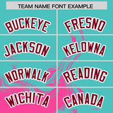 Custom Bright Green Pink Personalized Ink Pattern Authentic Baseball Jersey