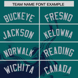 Custom Aqua Navy Personalized Ink Pattern Authentic Baseball Jersey