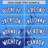 Custom Powder Blue Royal Personalized Ink Pattern Authentic Baseball Jersey